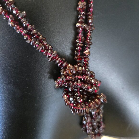 Women's Purple Beads Statement Necklace w/Donut Hole M-O-P Shell Pendant - Picture 6 of 14